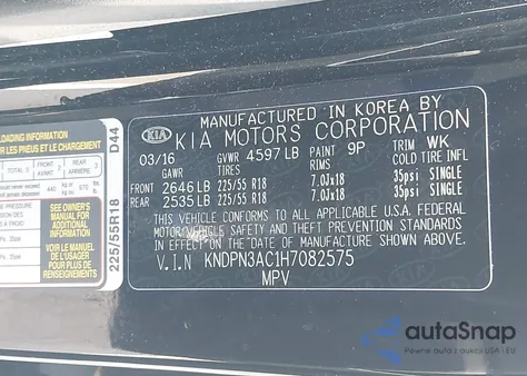 2017 Kia Sportage Ex from USA, damaged, VIN KNDPN3AC1H7082575